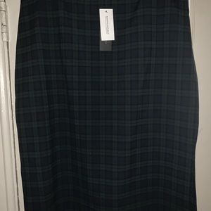 Tartan Plaid Skirt with Side Split